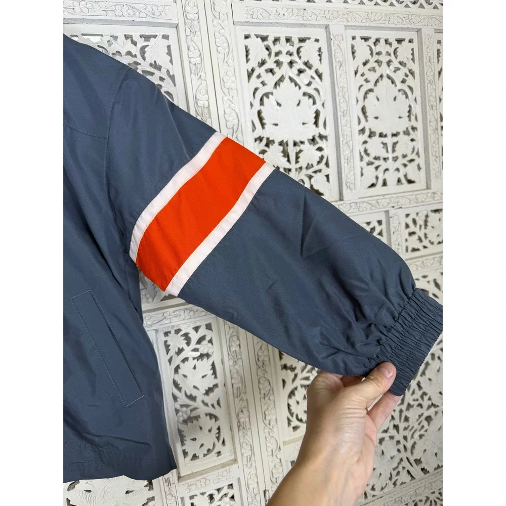 Nike Gray & Orange‎ Windbreaker Full Zip Jacket Kids 7 Track Sporty Waterproof